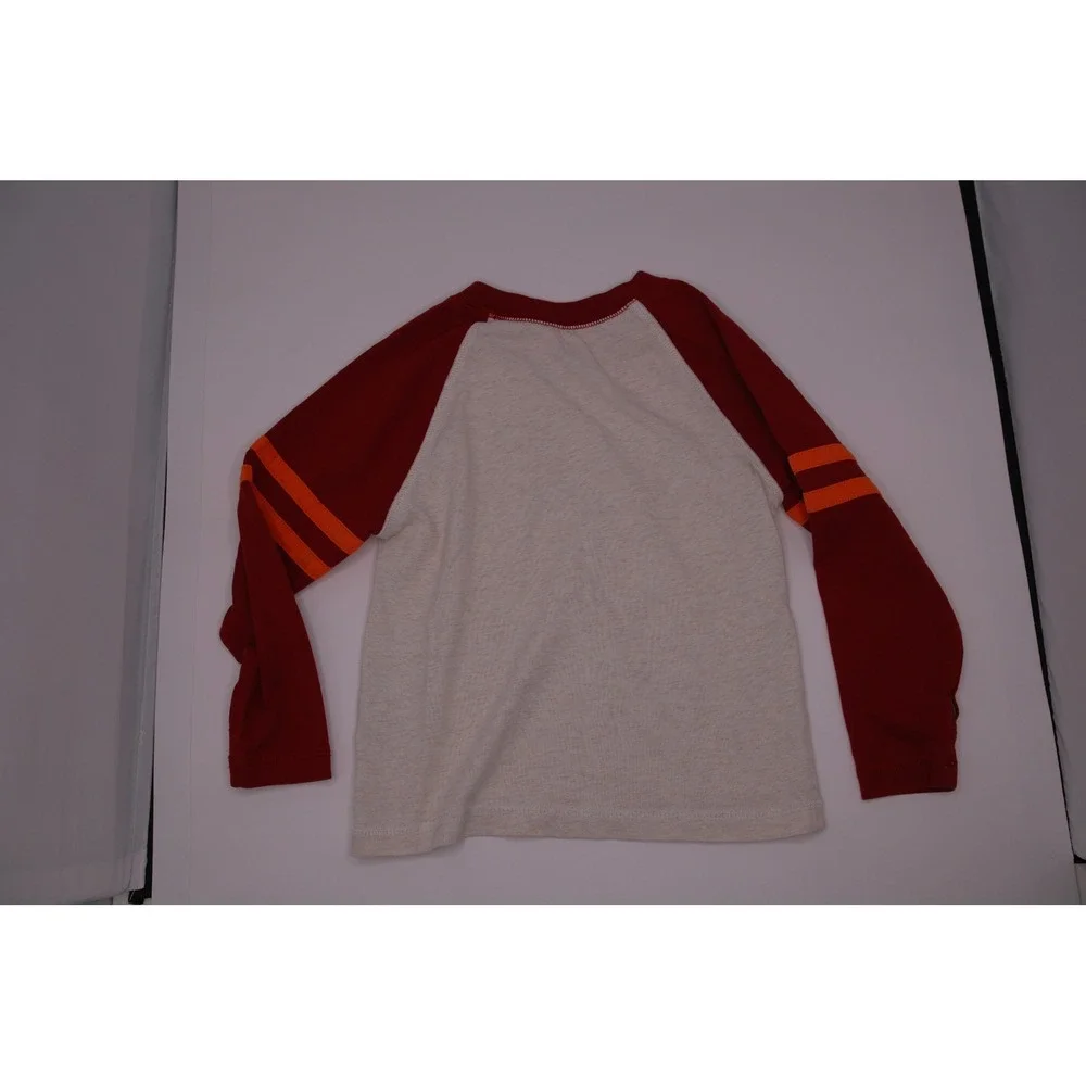 Hanna Andersson Kids Long Sleeve Baseball Tee Shirt Cotton Blend Red Orange‎ 3T